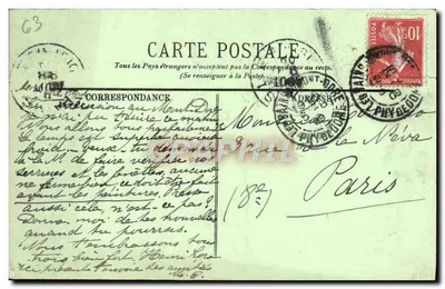 Aproximadamente do Mont-Dore — O Pic do Capucin — I.L. — Verso