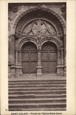 Saint-Calais — Portal da Igreja Nossa Senhora — E. Renard, editor