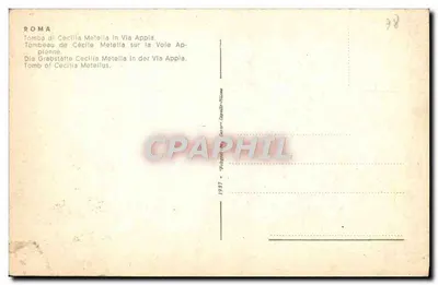 Grobowiec Cecylii Metelli na Via Appia — Rzym — Wydawca: 'G. Caprini - Rzym' (n° 98) — Rewers