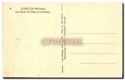 Josselin (Morbihan) — Brzegi rzeki Oust i zamku — Les Editions d'Art Yvon, Paryż — Rewers