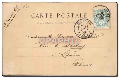 Bilhete postal antigo Courbevoie Praça da Defesa — Verso
