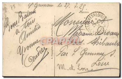St-GERMAIN-en-LAYE (S-et-O.) — Pałac Henryka IV — A.P. — 10 września 1919 — Rewers