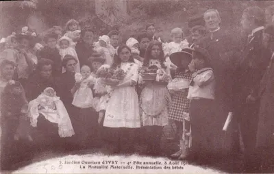 Jardins Ouvriers d'Ivry — 4e Fête annuelle, Présentation des bébés — La Mutualité Maternelle, 8 de Agosto de 1912
