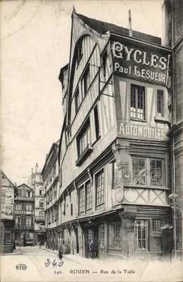 Rouen — Rue de la Tuile — Boutique Paul Lesueur — Cycles et Automobiles
