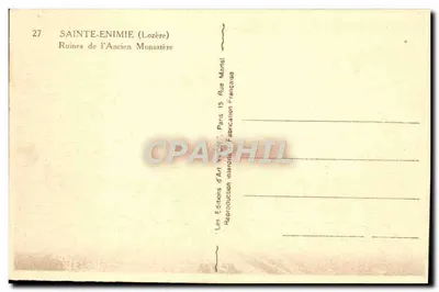 Sainte-Enimie (Lozère) — Ruínas do Antigo Mosteiro — Éditions d'Art Yvon, Paris — Verso