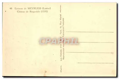 Zamek Roquedols — otoczenie Meyrueis (Lozère) — Les Éditions d'Art Yvon, Paryż — Rewers