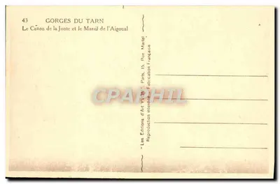 Góry Tarnu — Cañon de la Jonte i Massif de l'Aigoual — Wydawnictwo Sztuki YV 30, Paryż — Rewers