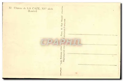 Château de La Caze — XVᵉ siècle — Éditeur : Les Éditions d'Art Martel, Paris — Verso