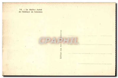 Główny ołtarz Abbatii w Solesmes — Wydawnictwo Przyjaciół Solesmes, nr 14 — Rewers