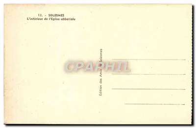 Wnętrze abbatii w Solesmes — Wydawnictwo Przyjaciół Solesmes — Rewers