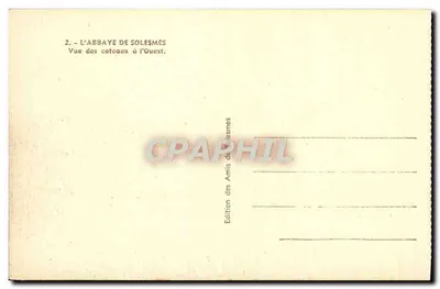 Abpia Solesmes — Widok z coteaux na zachodzie — Wydawnictwo Przyjaciół Solesmes — Rewers