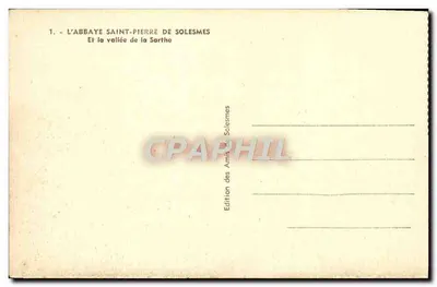 La Abadía de San Pedro de Solesmes — Y la valle de la Sarthe — Edición de los Amigos de Solesmes — Reverso