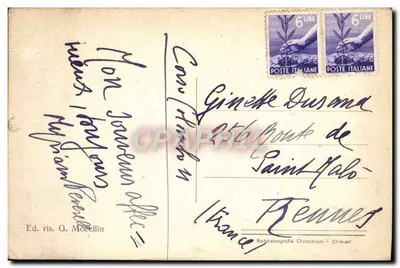 Stara pocztówka Rapallo Gastello Dei Sogni — Rewers