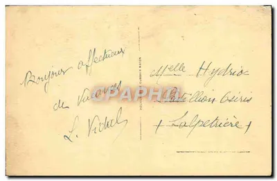 Les Auvergnats chez eux — Heureuse maman. — Éditeur : Imprimerie de Combier, n°6 — Verso