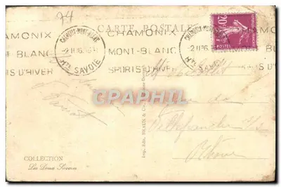 Chamonix — Traversata della Mer de Glace e i Charmoz — editore Braun & Cie, n° 12124 — Verso