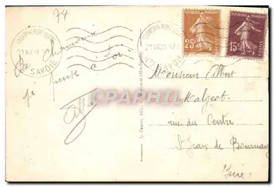 Chamonix-Mont-Blanc — Descente du Grand Diable — éditeur L. Faure, n° 1919 — Verso