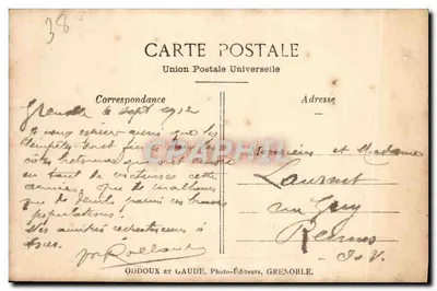 Dauphiné, het klooster van de Chartreuse — n°316 — uitgever Oddoux et Gaude, Grenoble — Achterkant