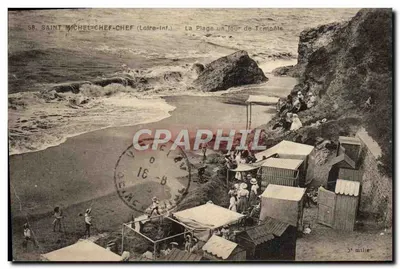 Saint-Michel-Chef (Loire-Inf.) — A Praia em um Dia de Tempestade — F. Crach du Jarp Edit. Nantes