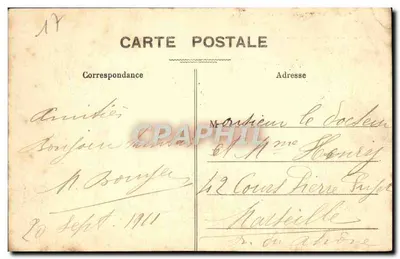 Saintes (Charente-Inférieure) — Abdiessie N.-D. van Ste-Marie (12e eeuw, historisch monument) — Invoeging van de Kloostergang, 2e verdieping — Uitgever HENRY GULLIFER, rue Fonneuva — Achterkant
