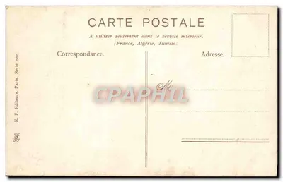 Cena de campo — dois camponeses com carruagem de leite — K. F. Editores, Paris, Série 296 — Verso