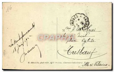 La Rochefoucauld — La Iglesia, siglos XIII y XV — F. BRAUN, foto-editor, Royan — Reverso