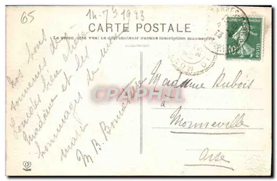 Lourdes — Wewnętrzne wnętrze Jaskini Cudownej — Fot. Labouche Fr. - Toulouse 825 — Rewers