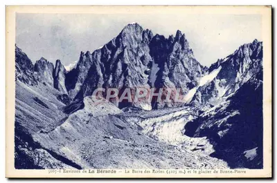 Arredores de La Bérarde — A Batte dos Écrins (4103 m.) e o glaciar de Bonne-Pierre — A. Hurlier, Grenoble