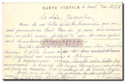 Le Mont-Dore — Vista Geral — O Capuchinho e o Funicular — G. D'O. 1411 — Verso