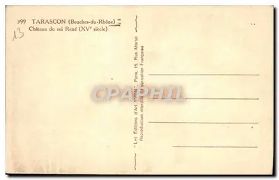 Zamek króla René — Tarascon (Bouches-du-Rhône) — Wydawnictwo Sztuki Yvon, Paryż — Rewers