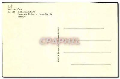 Pérdida del Ródano - Conjunto del dique — BELLEGARDE — VUE DE L'AIN CA 115 — Reverso