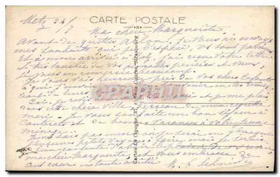 Metz — Ogólny widok Porty Niemieckiej i Katedry — wydawca nieznany, nr 10111 — Rewers
