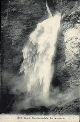 Oberer Reichenbachfall perto de Meiringen — editor Wehrli A.-G., Blickberg, Zürich — n° 3312