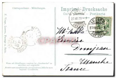 Luzern — Pamiątka Lwa (Löwendenkmal) — nieznany wydawca, n° 7581 — Rewers