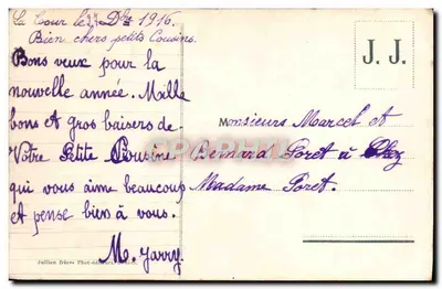 Clarens — Vista das Garças e Dente do Meio-dia — J. J. 1919 — Verso