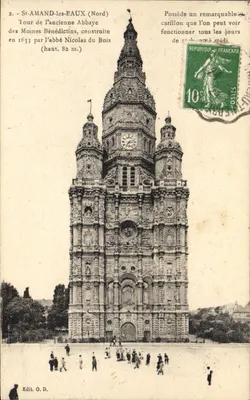 St-AMAND-LES-EAUX (Nord) — Torre da antiga Abadia dos Monges Beneditinos — Edit. O.D.