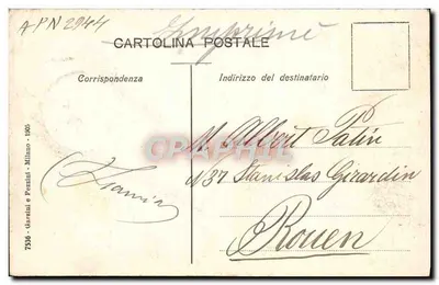Milano - Piazza Cairolì - Monumento a Garibaldi — éditeur Garzini e Pezzini, n° 7536 — Verso