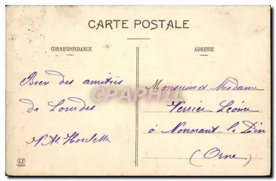 Lourdes — Widok z Villas, Gave i Fort — Phototypie Labouche frères, Toulouse — Rewers