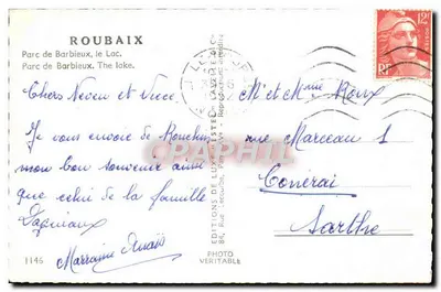 Parque de Barbieux — O lago — Editor Estel, n°1146 — Verso
