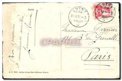 Widok promenady i jeziora w Ouchy — J. J. 7950, Jullien bracia, Fot. Wydawcy, Genewa — Rewers