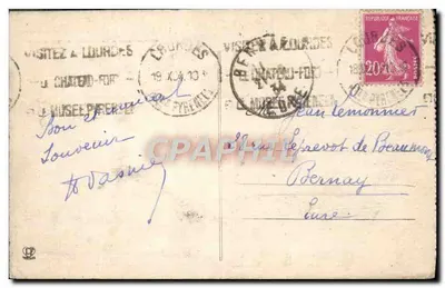 Lourdes — Rzeka peregrzów kierujących się ku jaskini cudotwórczej — Phototypie des États, Toulouse — Rewers