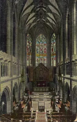 Bilhete postal antigo A capela da senhora Liverpool