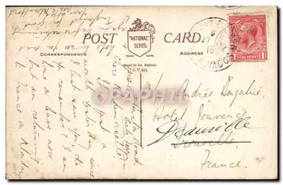 Bilhete postal antigo A capela da senhora Liverpool — Verso