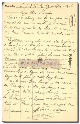 Palácio de justiça de Tournai — vista do antigo prédio — editor desconhecido, número de série não visível — Verso