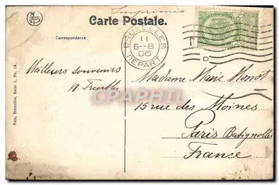 Bruxelas Sainte-Gudule — vista da fachada gótica — editor Neils, série 1, n°10 — Verso