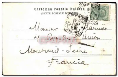 Bilhete postal antigo Ravenna S Apollinare Nuova L'interno — Verso