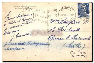 A Torre de Moncade — Orthez (Basses-Pyrénées) — C.B.B. n° 45 — Verso