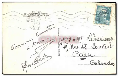 Ogólny widok Grenoble i Alp — Wydawnictwo Oddoux, nr 501 — Rewers