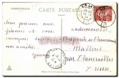 Padirac (Lot) - Rzeka lecąca — Cliché A. Viré, n° 2296 — Rewers