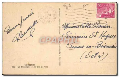 Lourdes — Bazylika i Pic de Ger — Éditions Labouche Frères, Toulouse — Rewers