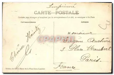 Bruselas — La Bolsa — Edición del Gran Bazar de la Plaza Saint-Lambert, n° 1253 — Reverso